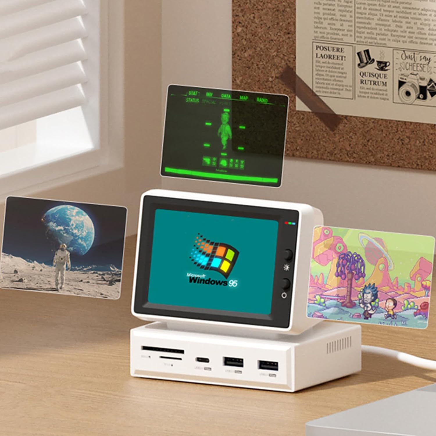 Dockmate mini computer monitor display with USB display hub station